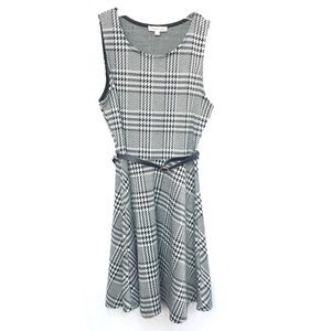 NWOT L Large Rolla Coster Plaid Mini Dress Belt Women’s Formal Dark Academia